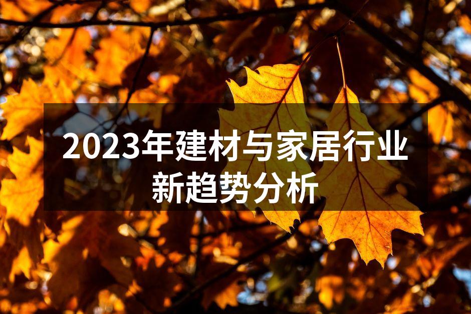2023年建材与家居行业新趋势分析